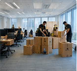 Movera Group furniture removalist wrapping and protecting furniture in Sydney CBD